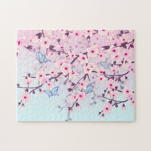 Cherry Blossoms And Butterflies Puzzle (Horizontal)