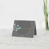 Cherry Blossoms And Love Birds Whimsical Wedding Dankeskarte (Rückseite)