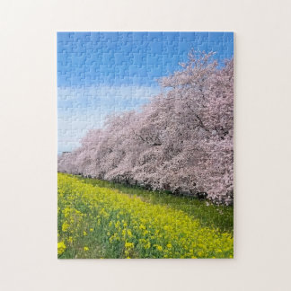 Cherry Blossoms and Yellow Flowers Puzzle