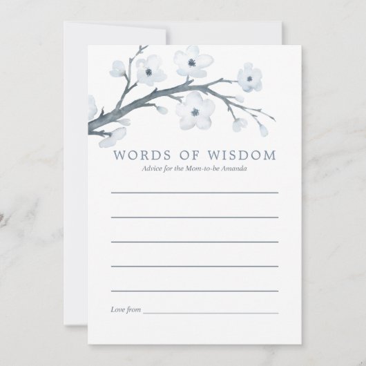 Cherry Blossoms Babyduschberatung für Mutter Einladung (Vorderseite)