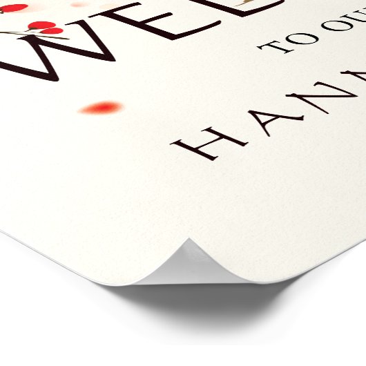 Cherry Blossoms Begrüßungszeichen Poster (Ecke)