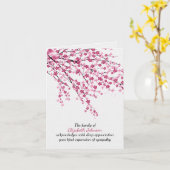 Cherry Blossoms Beileid Vielen Dank Karte (Gelbe Blume)