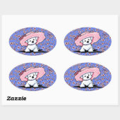 Cherry Blossoms Bichon Ovaler Aufkleber (Blatt)