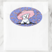 Cherry Blossoms Bichon Ovaler Aufkleber (Tasche)
