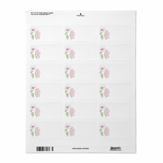 Cherry Blossoms Blank Address Labels Adressaufkleber (Vorne)