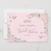 Cherry Blossoms Blütenschmetterlinge 16 . Geburtst Dankeskarte (Rückseite)