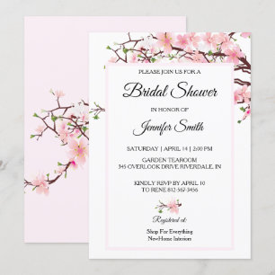 Cherry Blossoms Brautparty Pink Pink Card Feiertagskarte