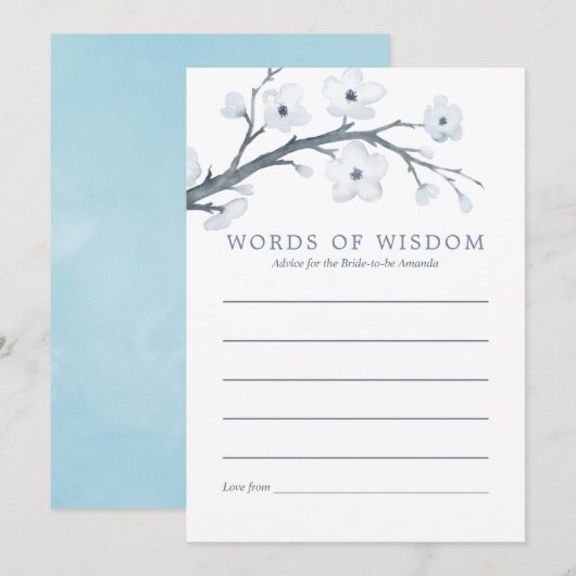 Cherry Blossoms Brautparty Ratschläge Einladung (Vorne/Hinten)