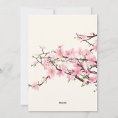 Cherry Blossoms Brautparty Rosa Beige Karte (Rückseite)
