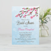 Cherry Blossoms Bridal Dusche Einladung (Stehend Vorderseite)