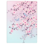 Cherry Blossoms Butterfliegen Illustrativ Klemmbrett (Rückseite)