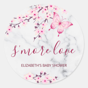 Cherry Blossoms Butterfly S'more Liebe Runder Aufkleber