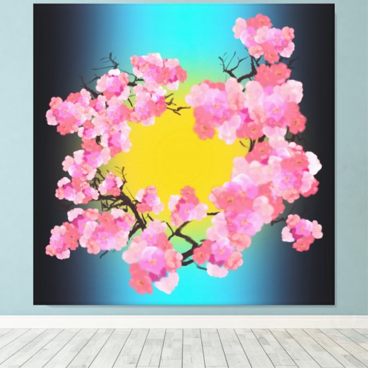 Cherry Blossoms Canvas Print Leinwanddruck (Insitu (Holzboden))