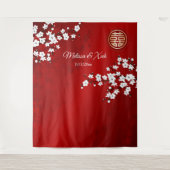 Cherry Blossoms Chinesischer Hochzeitstag Wandteppich (Vorderseite)