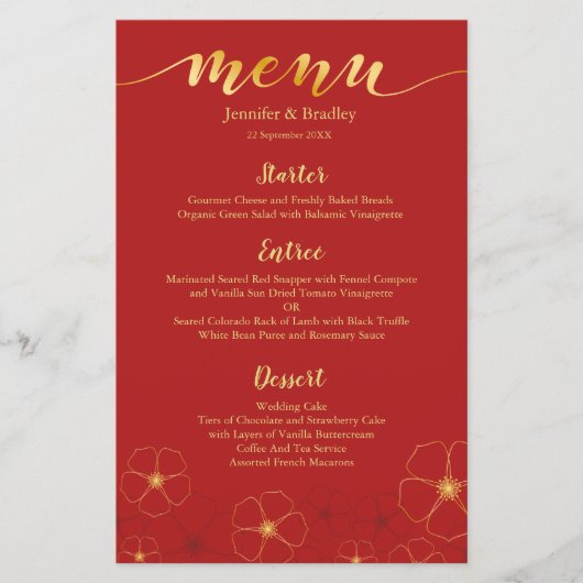 Cherry Blossoms Chinesisches Abendmenü | Benutzerd (Vorderseite)