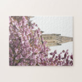 Cherry Blossoms Church Steeple Islington London UK Puzzle (Horizontal)