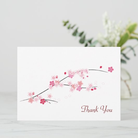 Cherry Blossoms Danke Karte (Stehend Vorderseite)