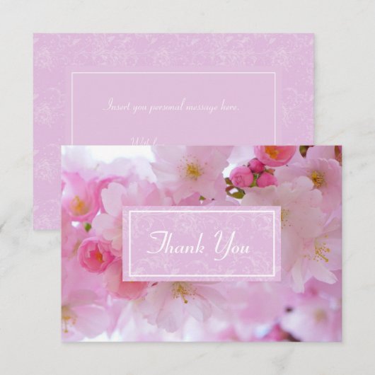 Cherry Blossoms Dankeskarte (Vorne/Hinten)