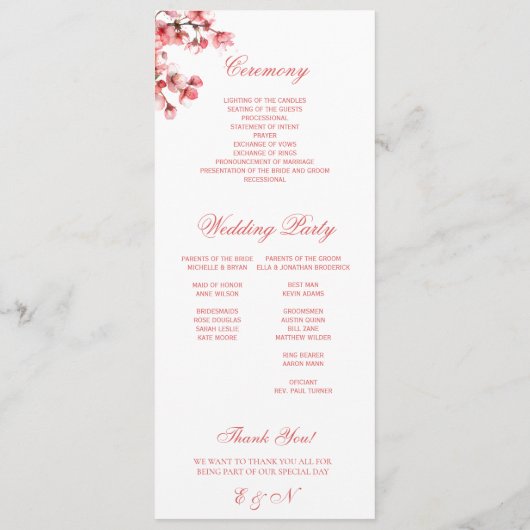 Cherry Blossoms Elegante Frühjahrssehen Programm (Rückseite)