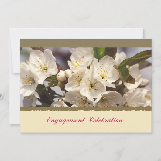 Cherry Blossoms Engagement Invitation Einladung (Vorderseite)