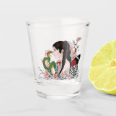 Cherry Blossoms Fairy Dragon Friendship Schnapsglas (Vorderseite)