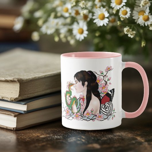 Cherry Blossoms Fairy Dragon Friendship Tasse