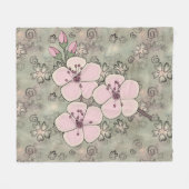 Cherry Blossoms Fleece Blanket (Vorderseite (Horizontal))