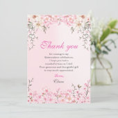 Cherry Blossoms Floral 16 . Geburtstag Geburtstag Dankeskarte (Stehend Vorderseite)