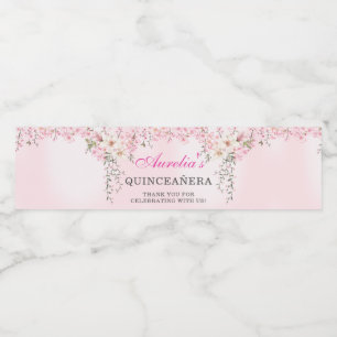 Cherry Blossoms Floral 16 . Geburtstag Geburtstag Wasserflaschenetikett