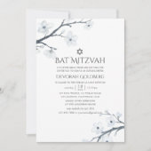 Cherry Blossoms Floral Bat Mitzvah Einladung (Vorderseite)