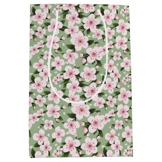 Cherry Blossoms floral Mittlere Geschenktüte (Vorderseite)