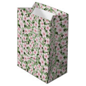 Cherry Blossoms floral Mittlere Geschenktüte (Rückseite Schrägansicht)