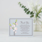 Cherry Blossoms Funeral Thank You Note Card Dankeskarte (Stehend Vorderseite)