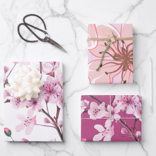 Cherry Blossoms Geschenkpapier Set (Vorderseite)