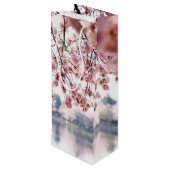 Cherry Blossoms Geschenktüte Für Weinflaschen (Rückseite Schrägansicht)