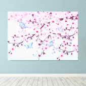 Cherry Blossoms Girly-Leinwand Leinwanddruck (Insitu (Holzboden))