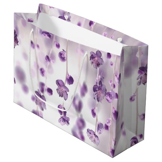 Cherry Blossoms Große Geschenktüte (Vorderseite Schrägansicht)