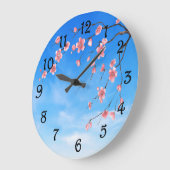 Cherry Blossoms Große Wanduhr (Winkel)