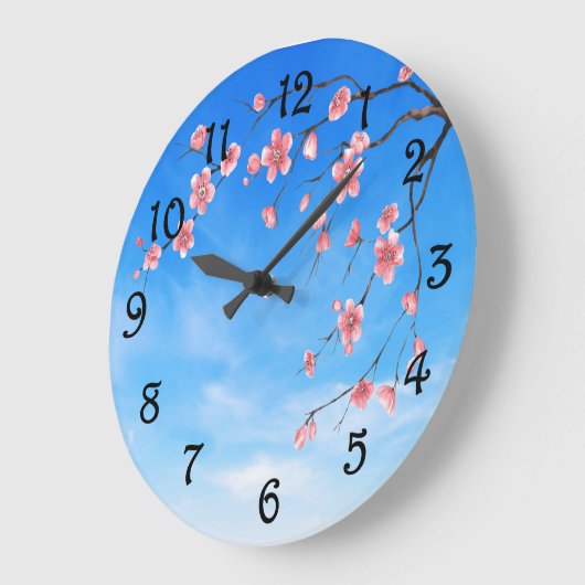 Cherry Blossoms Große Wanduhr (Winkel)