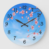 Cherry Blossoms Große Wanduhr (Vorderseite)