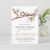Cherry Blossoms Hochzeitseinladung Einladung (Stehend Vorderseite)