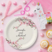 Cherry Blossoms Hochzeitsempfang personalisieren Pappteller (Party)