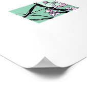 Cherry Blossoms in the Wind – Minimal Floral Art  Poster (Ecke)