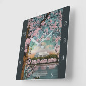 Cherry Blossoms in Washington DC Custom Quadratische Wanduhr (Winkel)