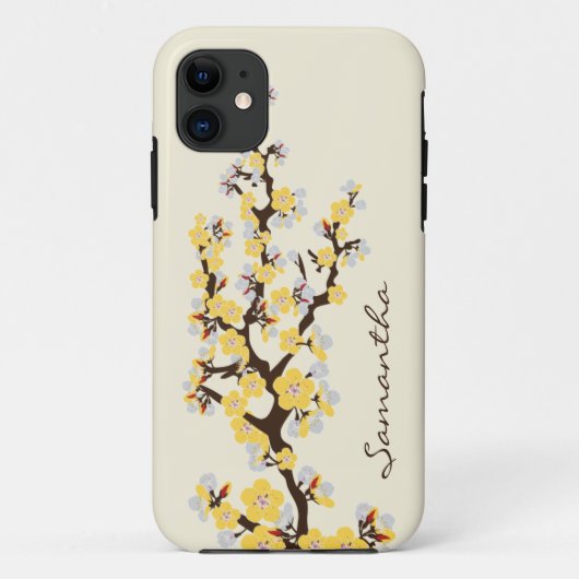 Cherry Blossoms iPhone 5 Case-Mate (gelb) Hülle (Rückseite)