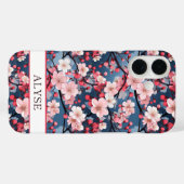 Cherry Blossoms Japanese Sakura Monogrammed Case-Mate iPhone Hülle (Rückseite (Horizontal))