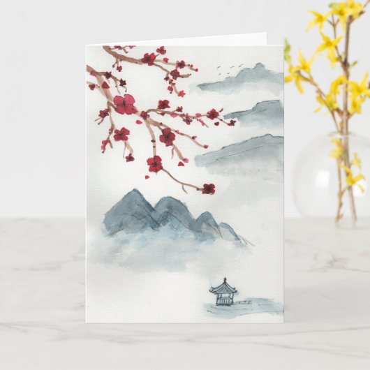 Cherry Blossoms Karte (Gelbe Blume)