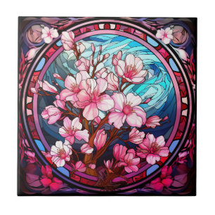 Cherry Blossoms - Keramik aus festem Glas Fliese