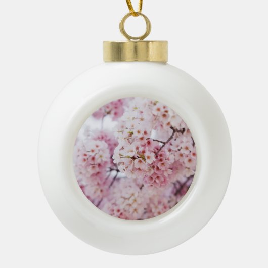 Cherry Blossoms Keramik Kugel-Ornament (Vorderseite)