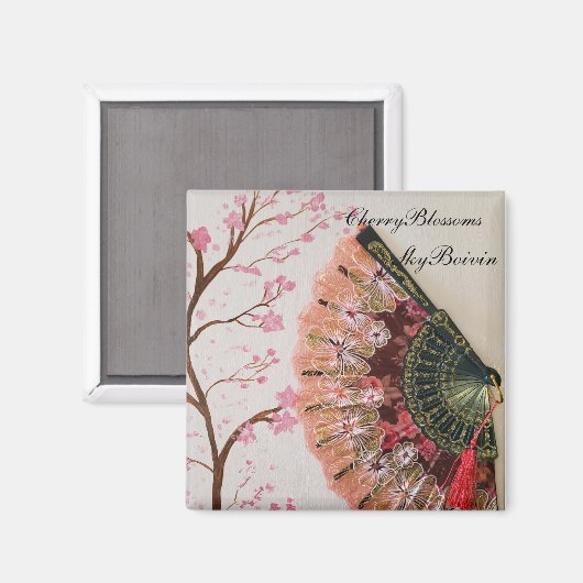 Cherry Blossoms Kunst Magnet (Vorderseite/Rückseite)